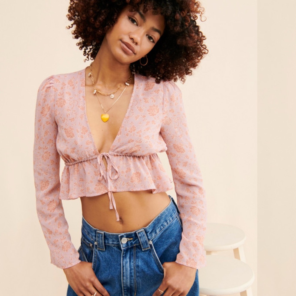 Floral Pink Crop Top